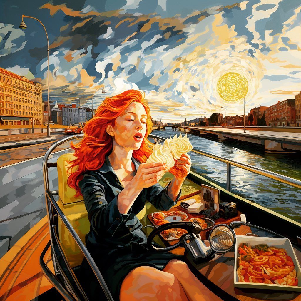 Sunset Spaghetti by the Seine